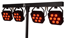 Stage Lighting LED Par Bar Set with Stand, Remote, Foot Controller & Cases